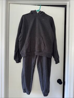 Charcoal Gray Gymshark Hooded Sweatshirt & Jogger Set